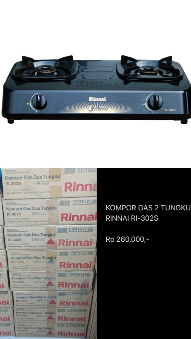 Kompor Gas Rinnai RI-302S, Kitchen u0026 Appliances di Carousell