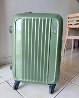 Koper Hardcase Luggage Green Aluminium Anti Maling Clasp lock 4 roda wheels