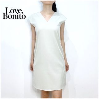 Love Bonito Peyton V-Neck Shift Dress Light Grey Gray Sleeveless V Neck Casual Mini Dress Terusan Santai Lengan Pendek Abu Muda Thrift