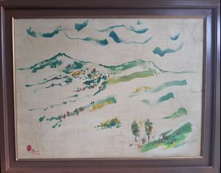 Lukisan Rusli 1979, oil on canvas, 67 x 90 cm