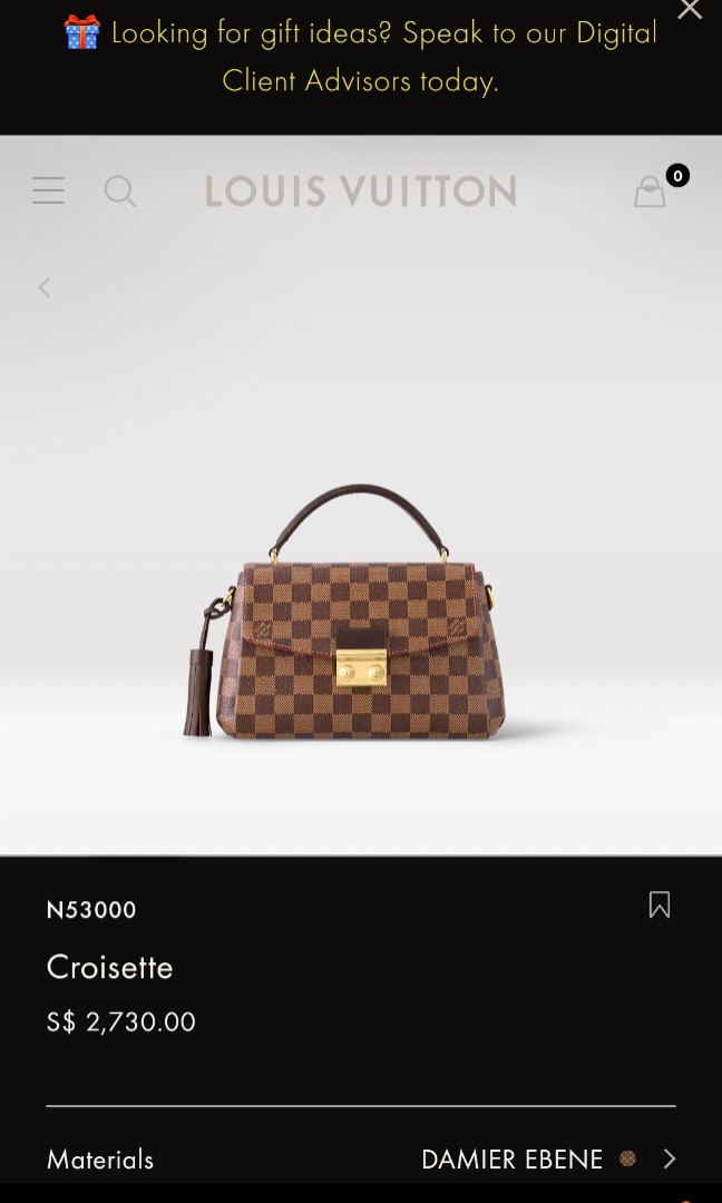 Authentic Louis Vuitton Croisette in Damier Ebene, Luxury, Bags & Wallets  on Carousell