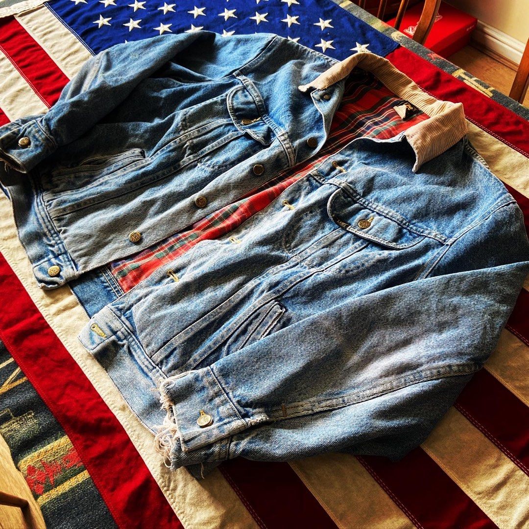 🇺🇸Made in USA Vintage 80's Lee 101J denim jacket, 男裝, 外套及