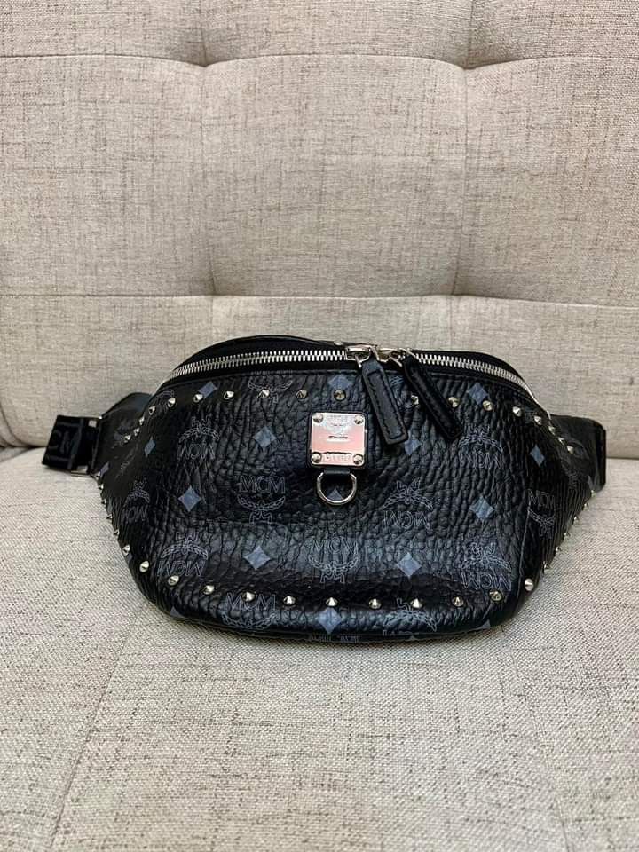 MCM Black Studded Beltbag (Category: Luxury Bags & Wallets) located in Manila. Submitted by bagislifeshop (Listing ID 1221335017, Image 2). Description: Perfect For Everyday Use!!! 🖤🖤🖤 On Hand in PH 🇵🇭 100% Authentic MCM Black Studded Beltbag Condition: 9/10 Like New Comes with Dustbag and Care Card.