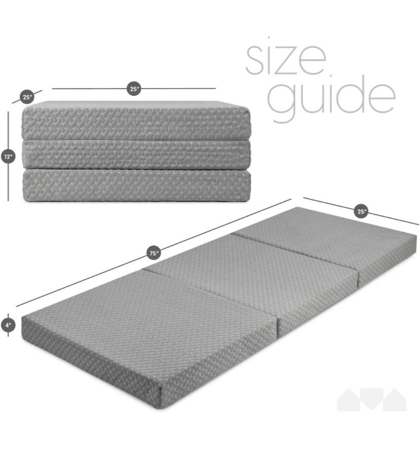 Milliard 10cm thick tri folding hot sale mattress