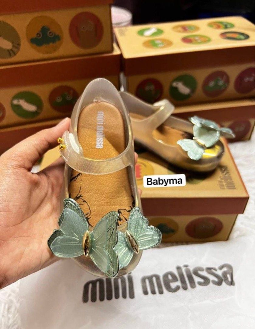 mini melissa butterfly shoes sandal kasut kids kanak budak Babies