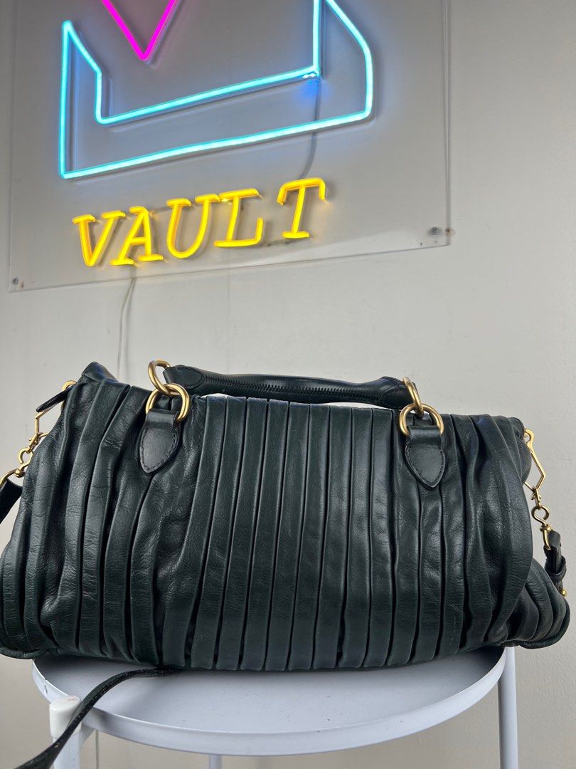 MiuMiu By Prada Leather 2way bag, Luxury, Bags & Wallets on Carousell