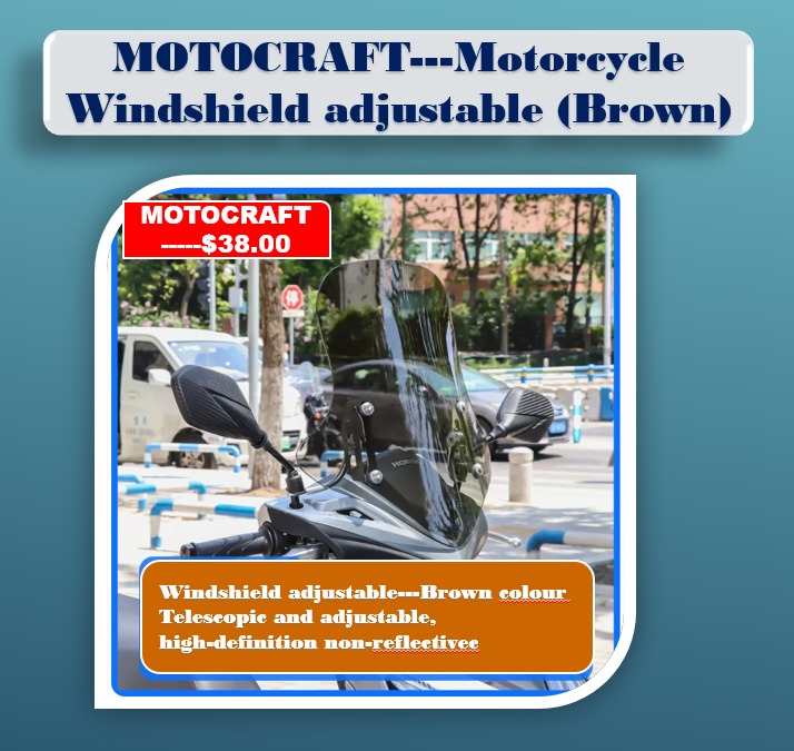 Motorcycle Windshield adjustable (Brown colour), Motorcycles