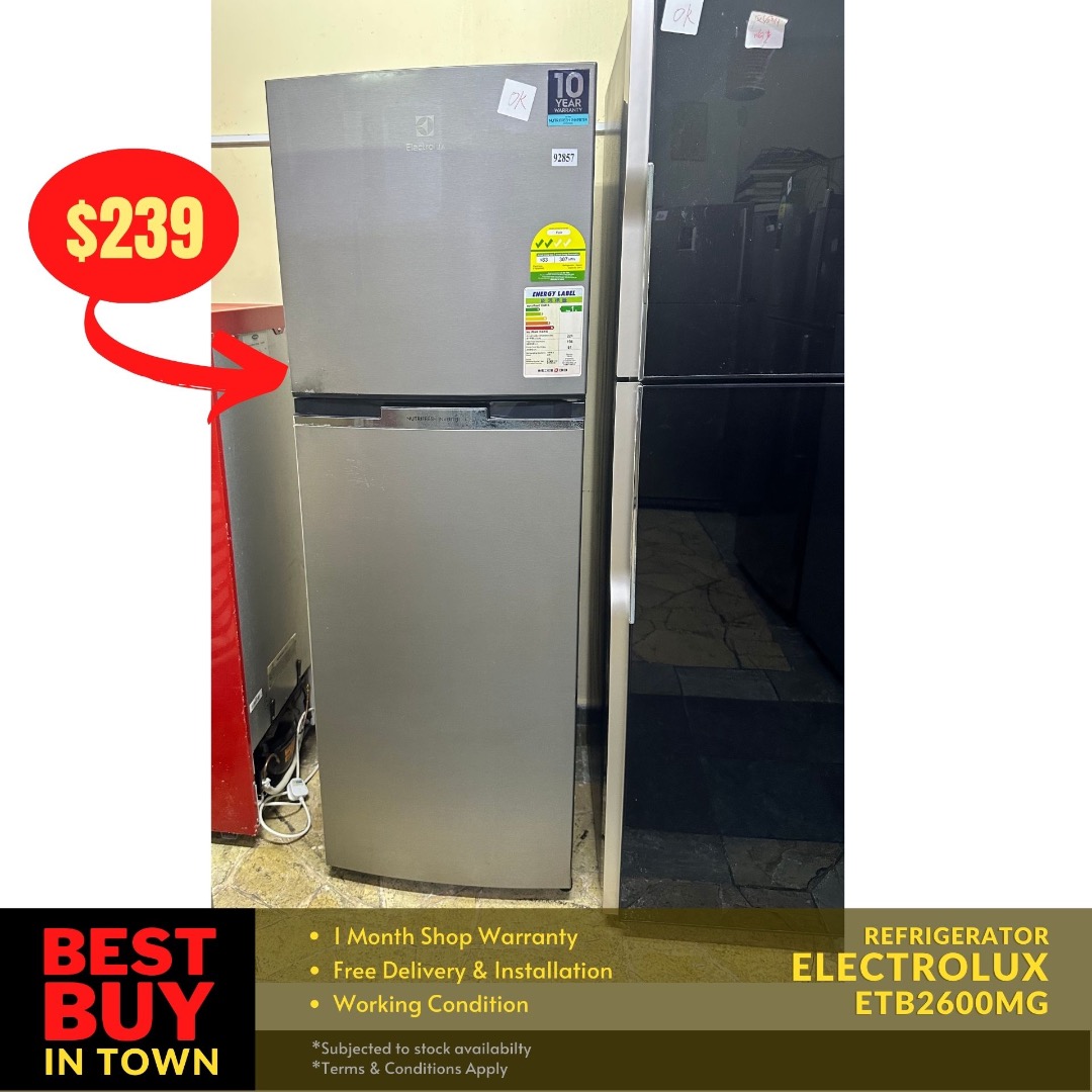 MUST BUY! ELECTROLUX 254L Refrigerator ETB2600MG (92857), TV & Home Appliances, Kitchen