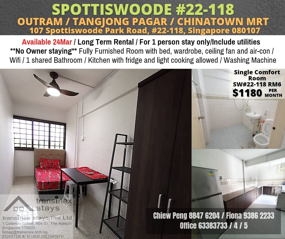 Outram MRT/Tanjong Pagar MRT/Chinatown MRT/ Immediate 24 March