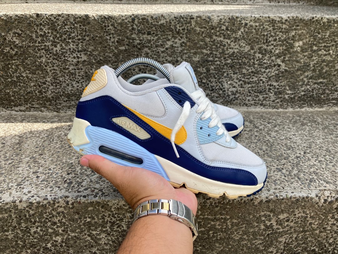 Nike air max 90 deals pure platinum/yellow ochre/blue void
