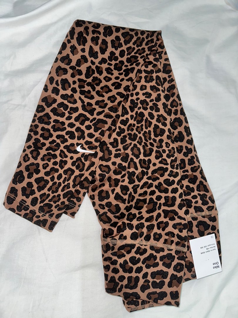 Nike One Women's Tight Fit High Rise Leggings Black Brown Leopard Print  Size XXS | eBay