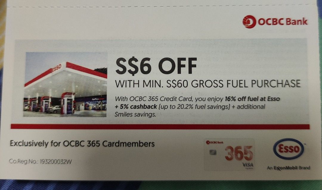 OCBC Caltex and Esso Petrol Fuel Vouchers, Tickets & Vouchers, Vouchers