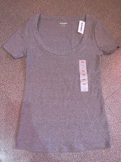 Old Navy Fitted Short-Sleeve Scoop-Neck Rib-Knit T-Shirt for Women
