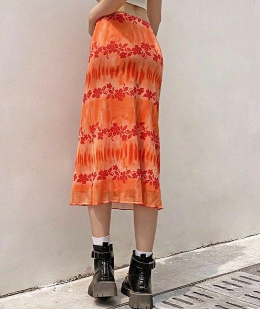 Orange Mini Skirt