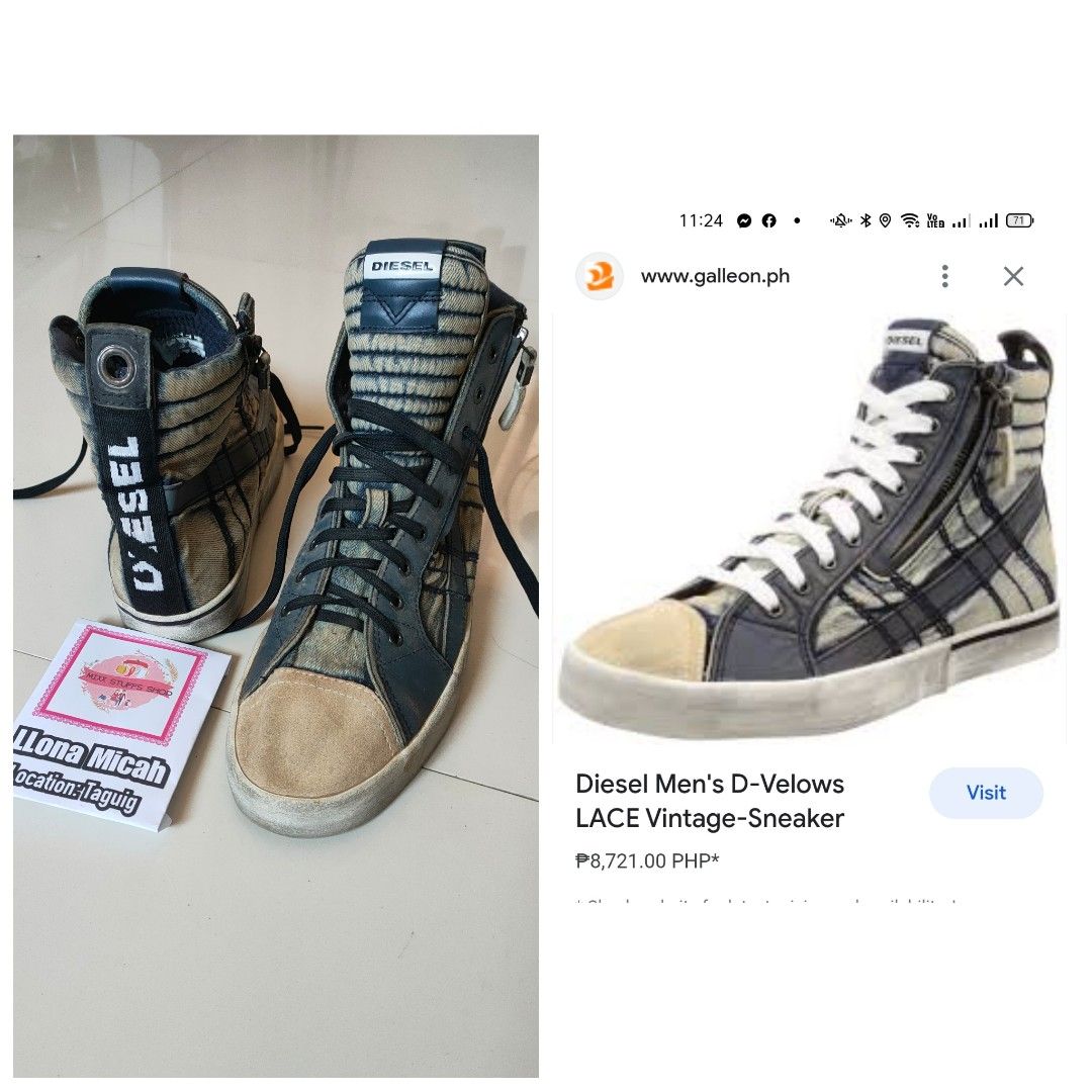 ORIGINAL DIESEL D VELOWS LACE VINTAGE SNEAKER PRELOVED FOR MEN