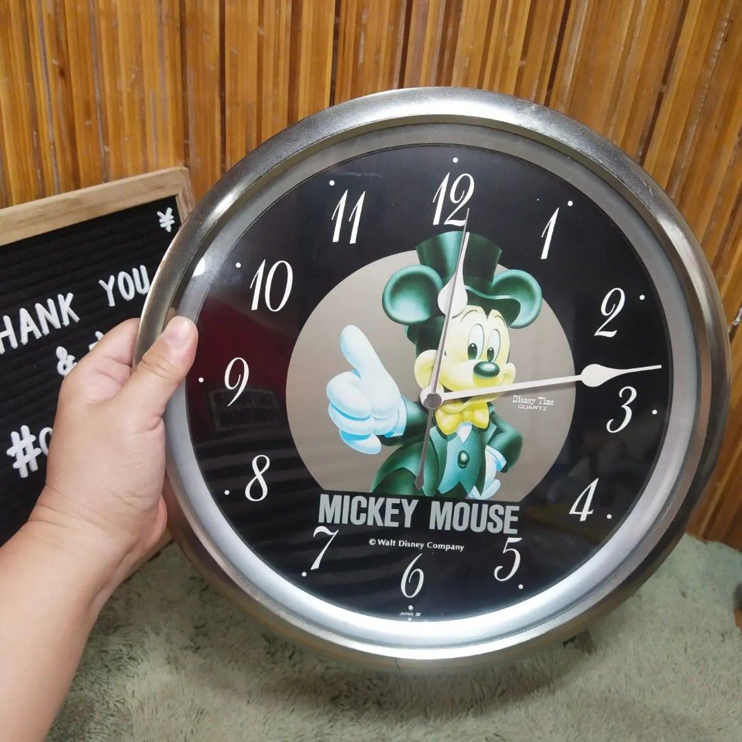 Original Mickey Mouse Wall Clock, Furniture & Home Living, Home Decor ...