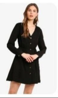 Overlap black dress- long sleeves