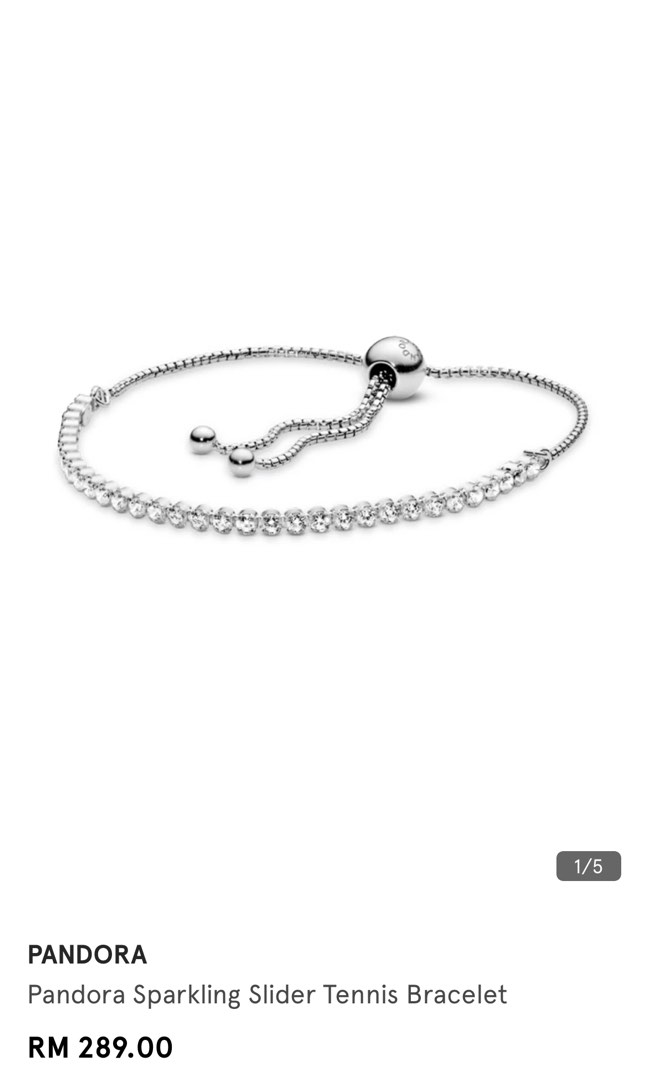 PANDORA SPARKLING SLIDER TENNIS BRACELET in YELLOW Women s