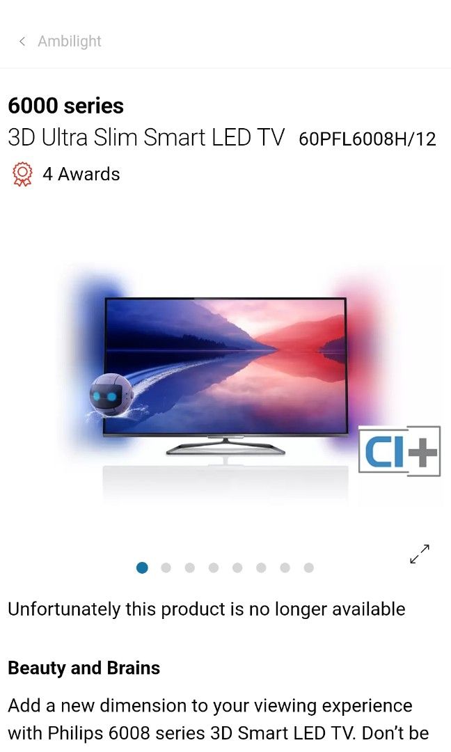 Philips 60 inches 3D Smart LED TV Ultra Slim with ambilight, TV & Home ...