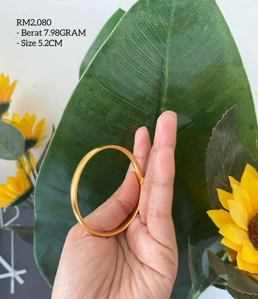 plain-bangle-emas-916-women-s-fashion-jewelry-organisers-bracelets