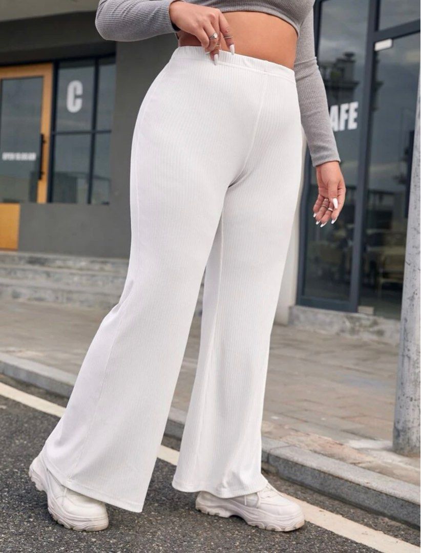 White high rise flare pants sale