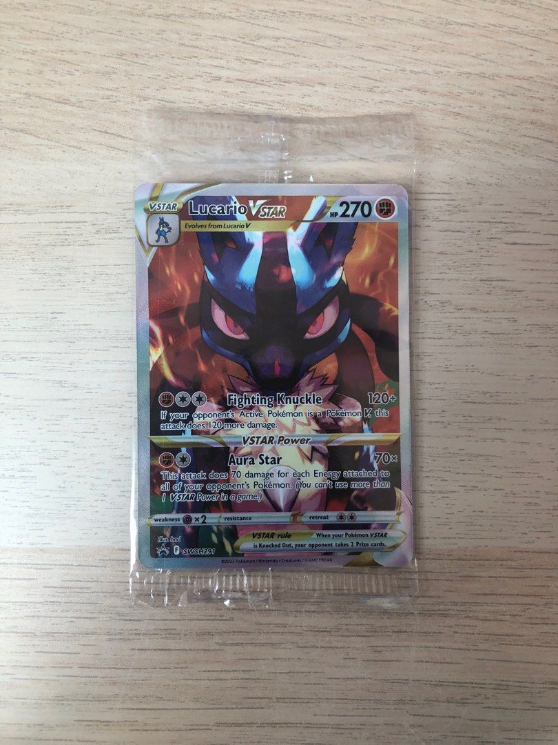 Center Stamp Lucario VSTAR Promo Card SWSH291 - Crown Zenith Set (Ungraded,  Near Mint) Pokemon Card