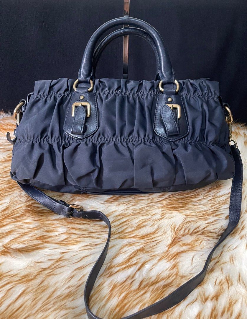 Prada Navy Blue Tessuto Gaufre Nylon Tote Bag – STYLISHTOP