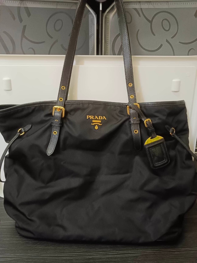 Prada tessuto saffiano nylon tote price store