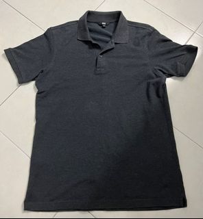 [Preloved] Men Uniqlo Dark Grey Polo Shirt