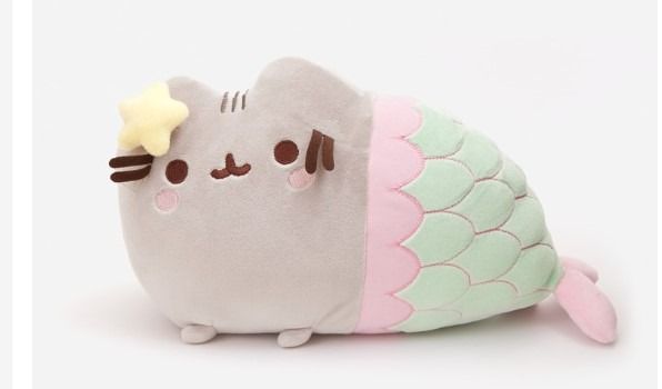 GUND Pusheen Mermaid Plush, Stuffed Animal for Ages 8 and Up,  Green/Pink, 12” : Toys & Games