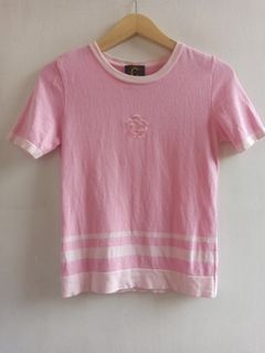 Rajut pink lengan pendek