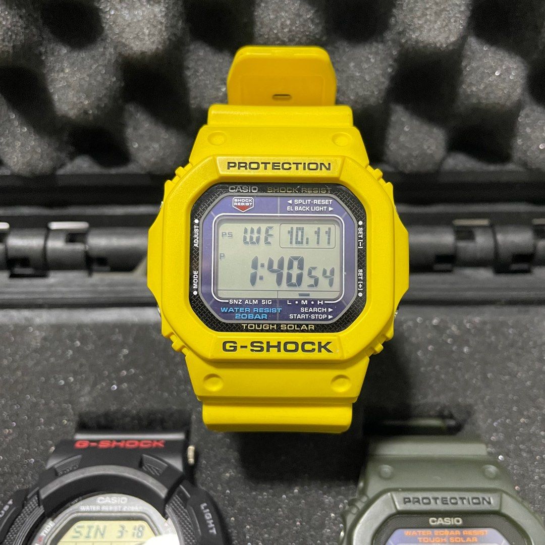 Tough Solar Mens Yellow G Shock Watch Rare G Shock G-5600A