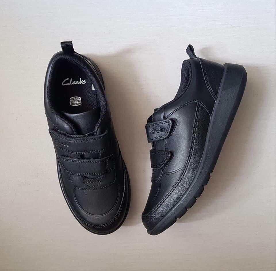 READY STOCK New Original CLARKS Unisex Black School Shoes