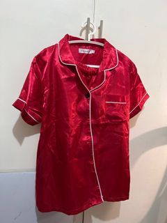 Red sleepwear silk