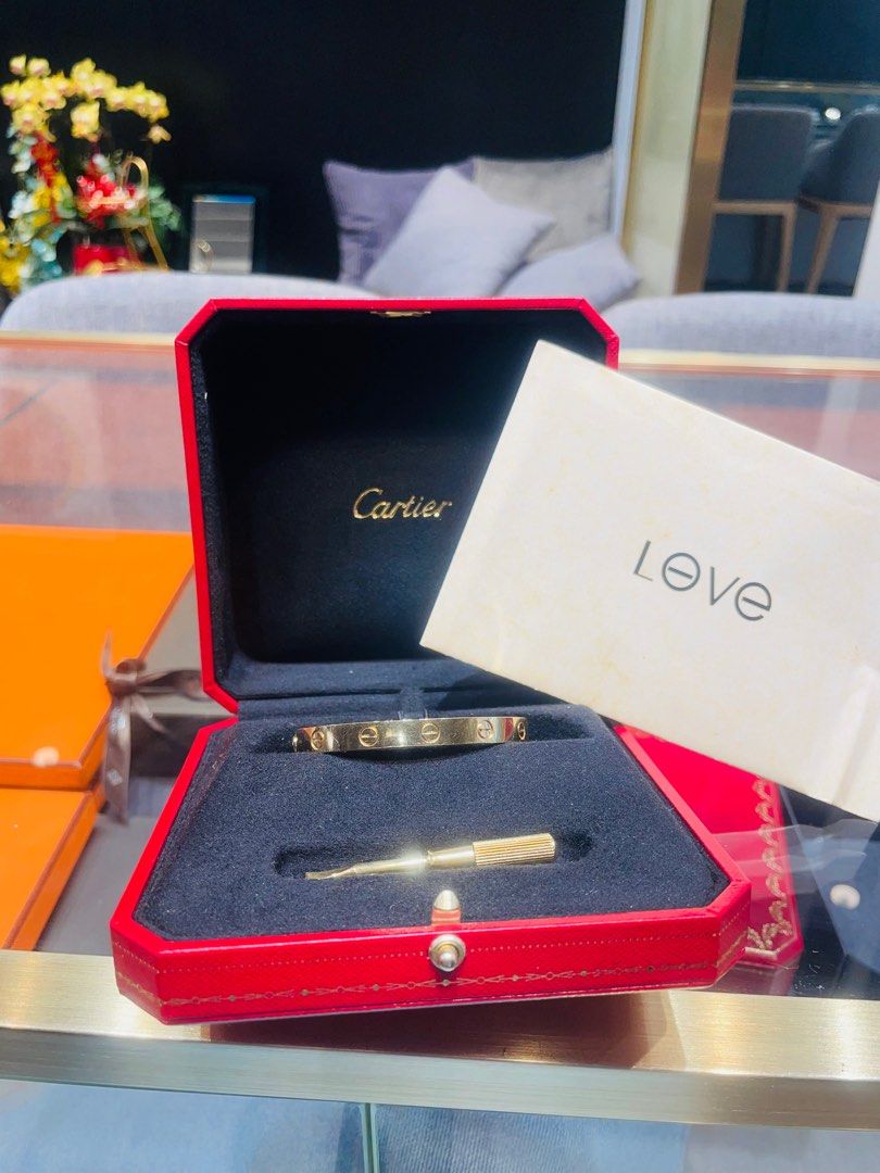 Rolex Cartier Love Bracelet Yellow Gold Size 16 Without Diamond