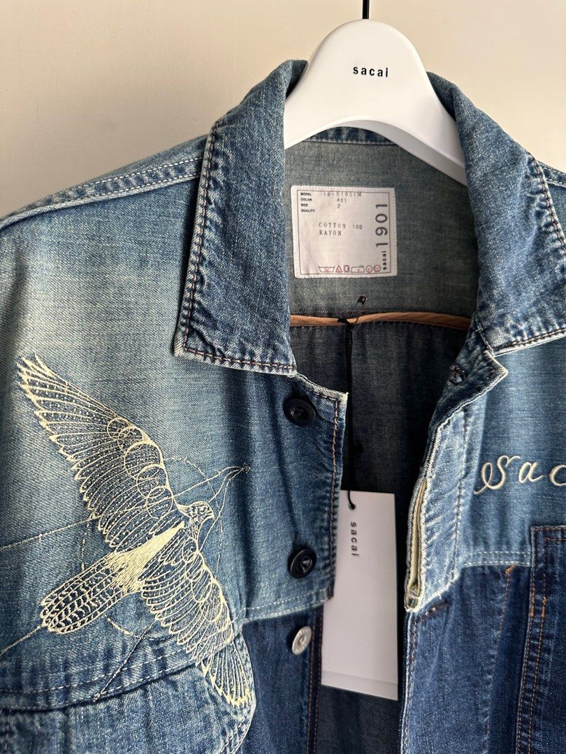 Sacai x Dr Woo Denim Shirt Blouson sz 2 SS2019, 男裝, 外套及戶外