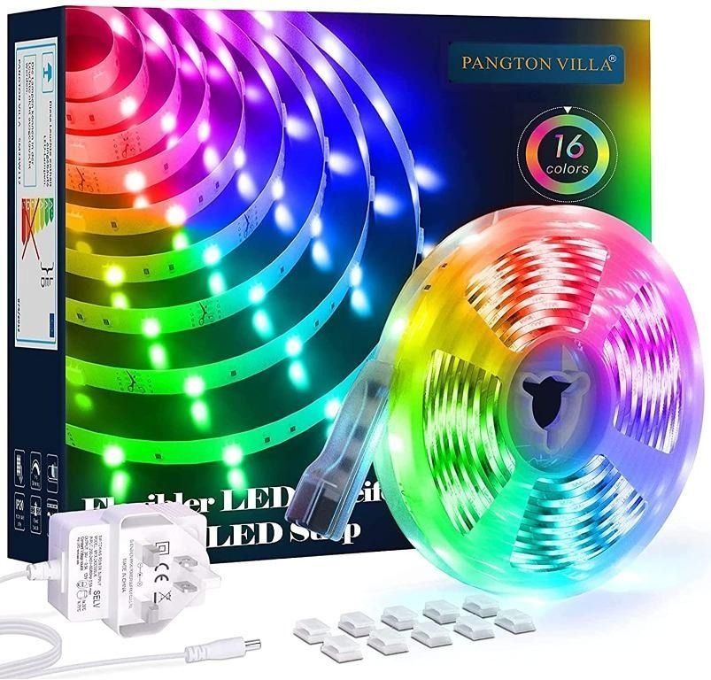  5M LED Strip Lights, 16.4ft RGB LED Light Strip 5050 LED, Color  Changing LED Strip Lights with Remote for Home Lighting Kitchen Bed  Flexible Strip Lights for Bar Home Decoration 