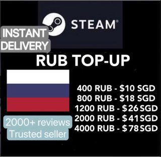 [SALE]Steam Wallet Russia Top Up | Steam RUB Top Up /steam Russia RUB/Gift Cards /Steam Community Market exchange[ delivery time with in 5 minutes!]