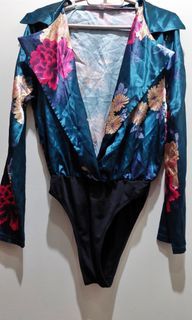 Satin Floral Print Bodysuit