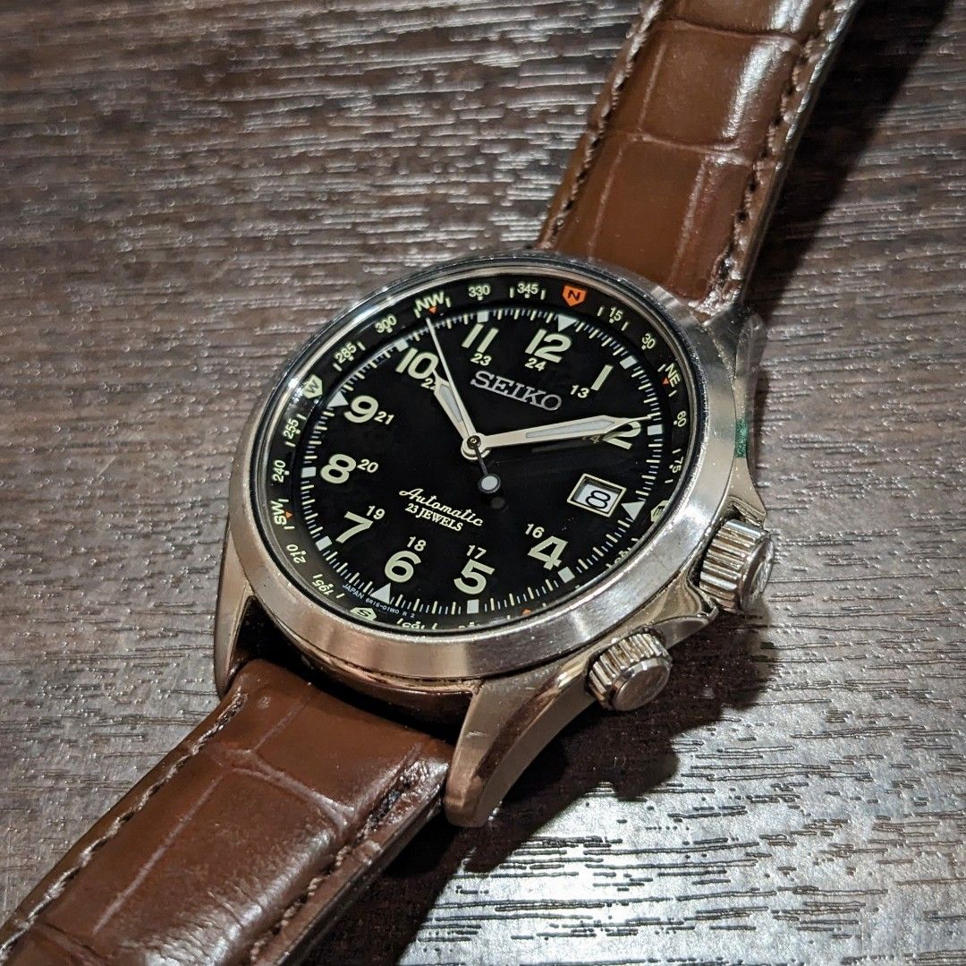 Seiko SARG007 JDM Big Alpinist 40mm with Compass Bezel (rare and better  value than SARB017), watch and box with original leather strap and upgraded  butterfly clasp. Robust 6R15 movement., Luxury, Watches on