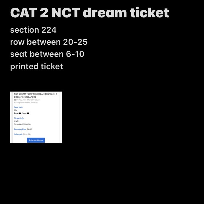 Cat Ticket Example selling cat 2 nct dream ticket, Tickets & Vouchers, Event Tickets on ...
