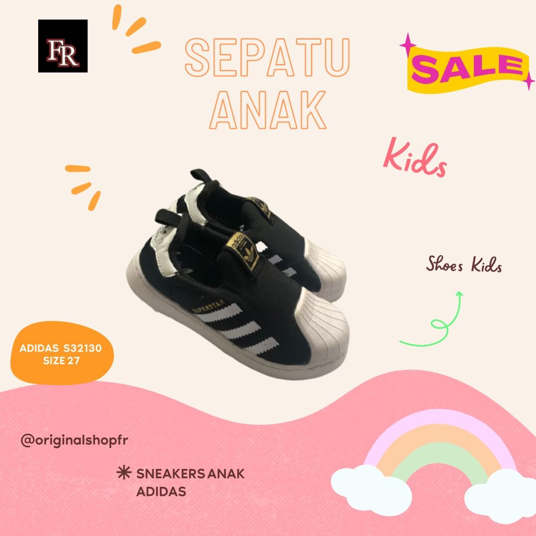 Sepatu anak Adidas S32130 Slip On Superstar 360C Todller Kids