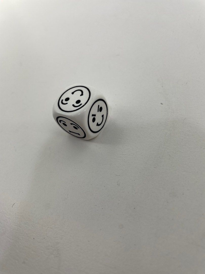 Set of 2 Emoji Dice Game Role Play Therapy 6 Expressive Faces