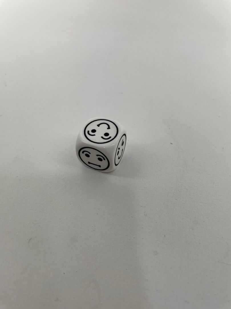 Set of 2 Emoji Dice Game Role Play Therapy 6 Expressive Faces