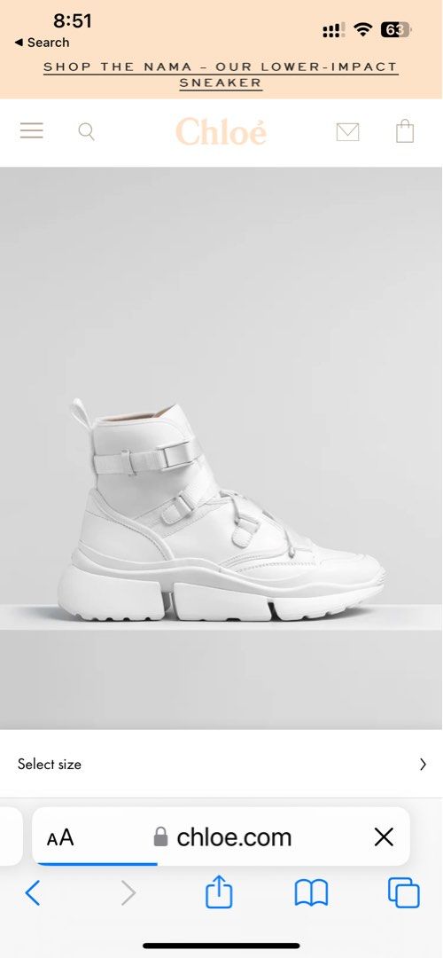 sf only Chloe sonnie high top sneakers white size 37