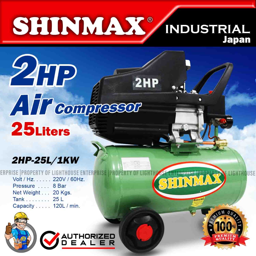 SHINMAX Japan 2HP 25L Air Compressor (2HP-25L/1KW) LIGHTHOUSE ...