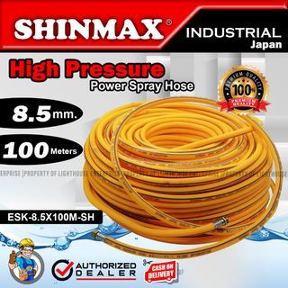 SHINMAX Japan 8.5mm High Pressure Washer Hose / Power Sprayer Hose - 100 Meters/Roll (ESK-8.5X100M-SH) *LIGHTHOUSE ENTERPRISE*
