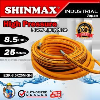 SHINMAX Japan 8.5MM High Pressure Washer Hose / Power Sprayer Hose - 25 Meters/Roll (ESK-8.5X25M-SH) *LIGHTHOUSE ENTERPRISE*