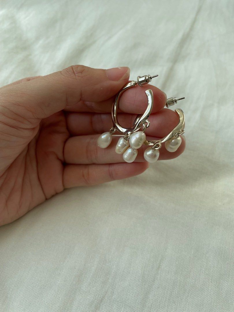 Real silver sales pearl earrings