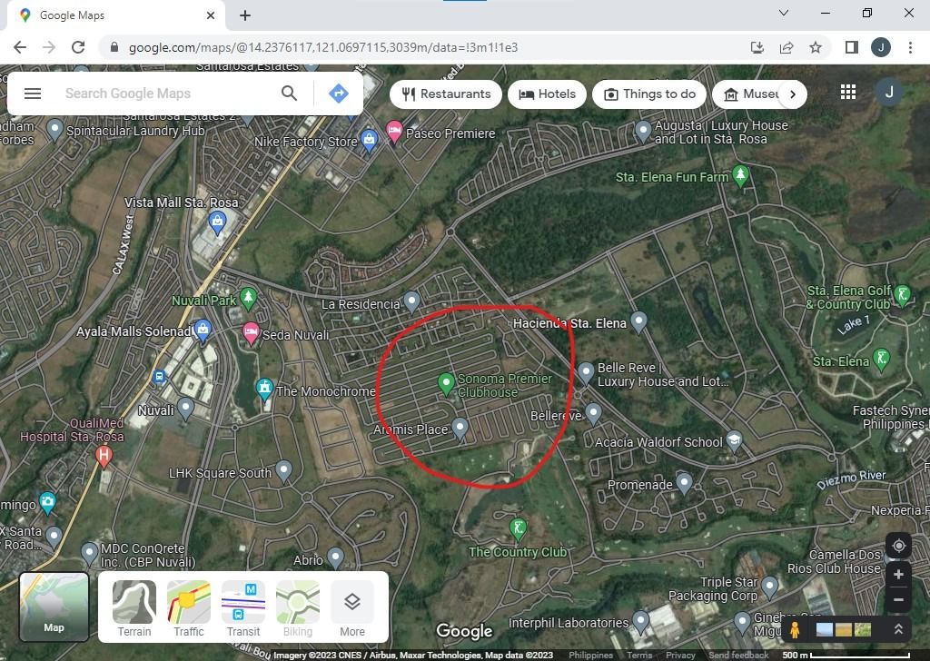 The "SONOMA" Sta. Rosa Laguna P25,000/sqm lot for sale near Nuvali